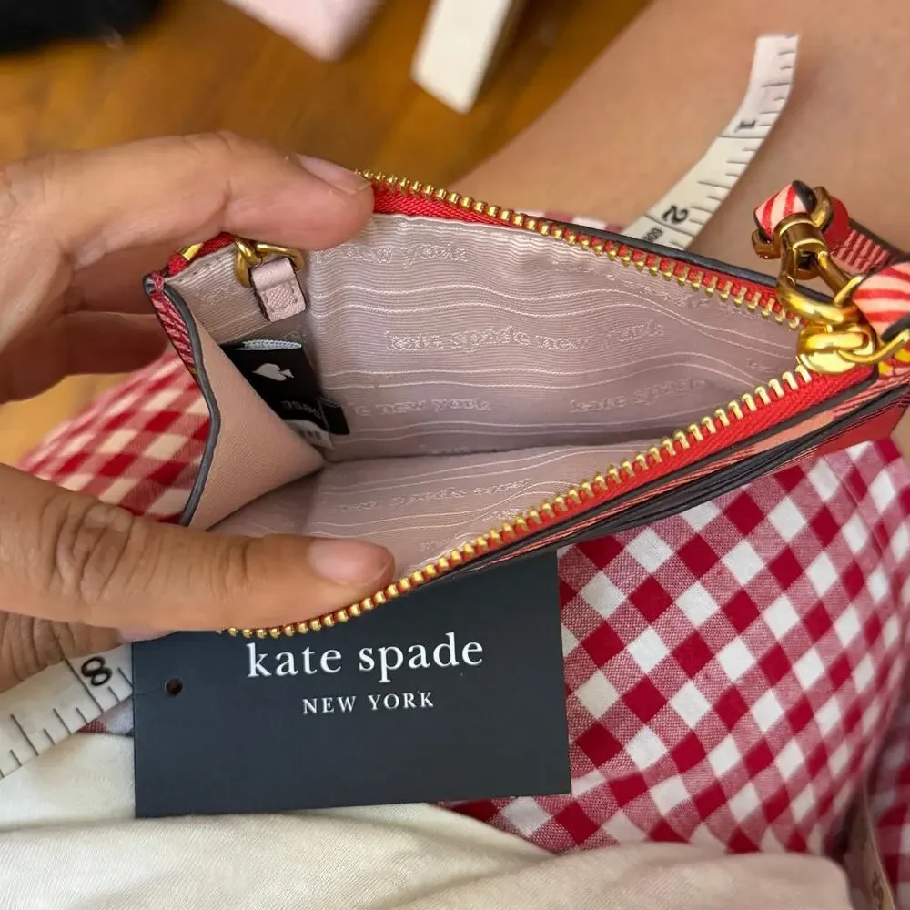 Kate Spade New York Morgan Museum Plaid Card Case Wristlet New With Tags